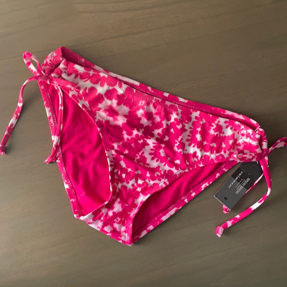 Bisou Bisou Pink/White Floral Tie-Dye Bikini Bottoms